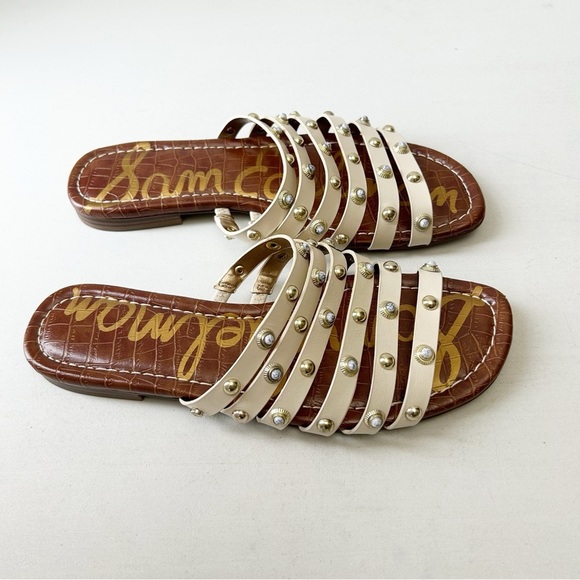 Sam Edelman Brea Studded Leather Slide Sandal Modern Ivory Size 7.5 - Picture 3 of 13